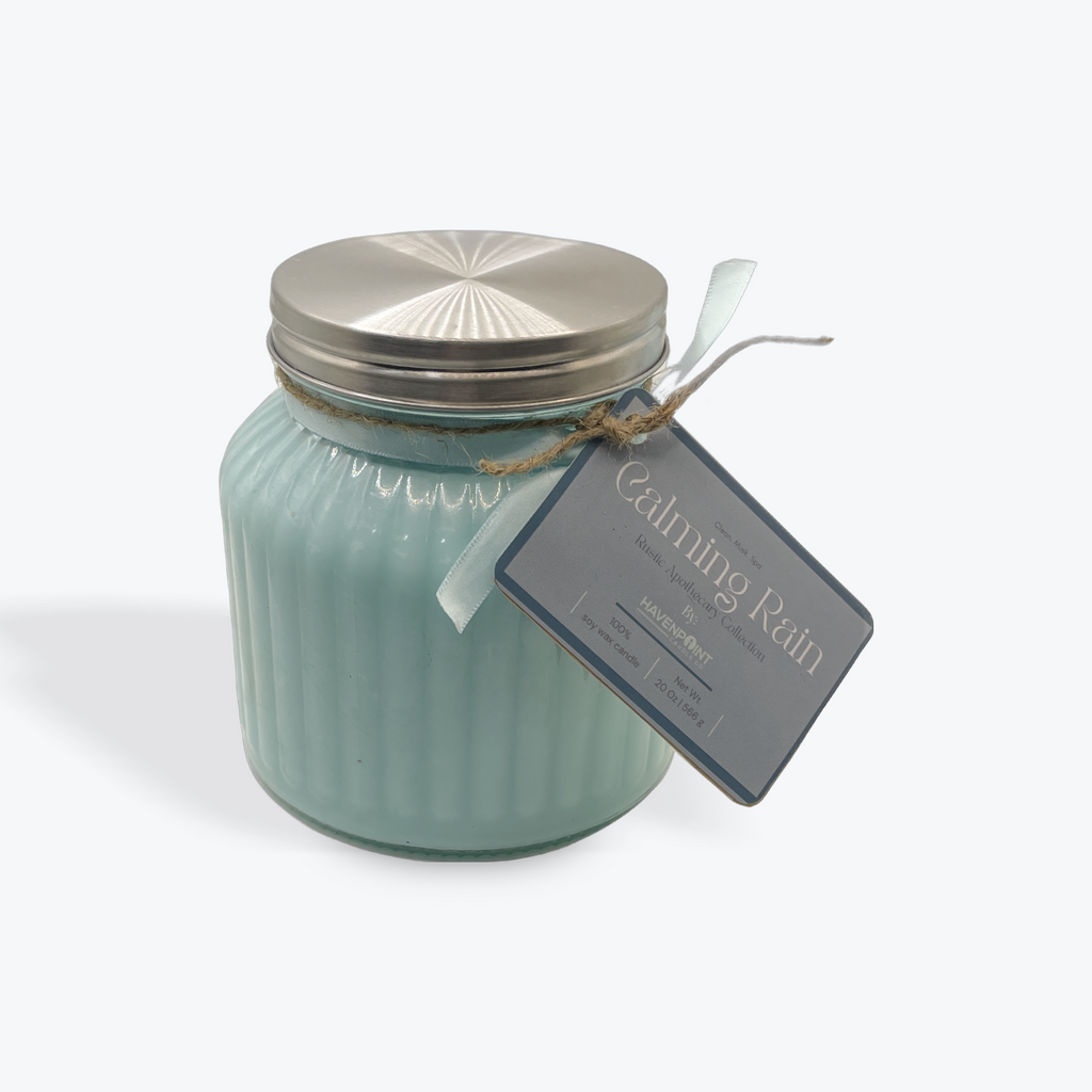 Calming Rain – Rustic Hand Poured Candle