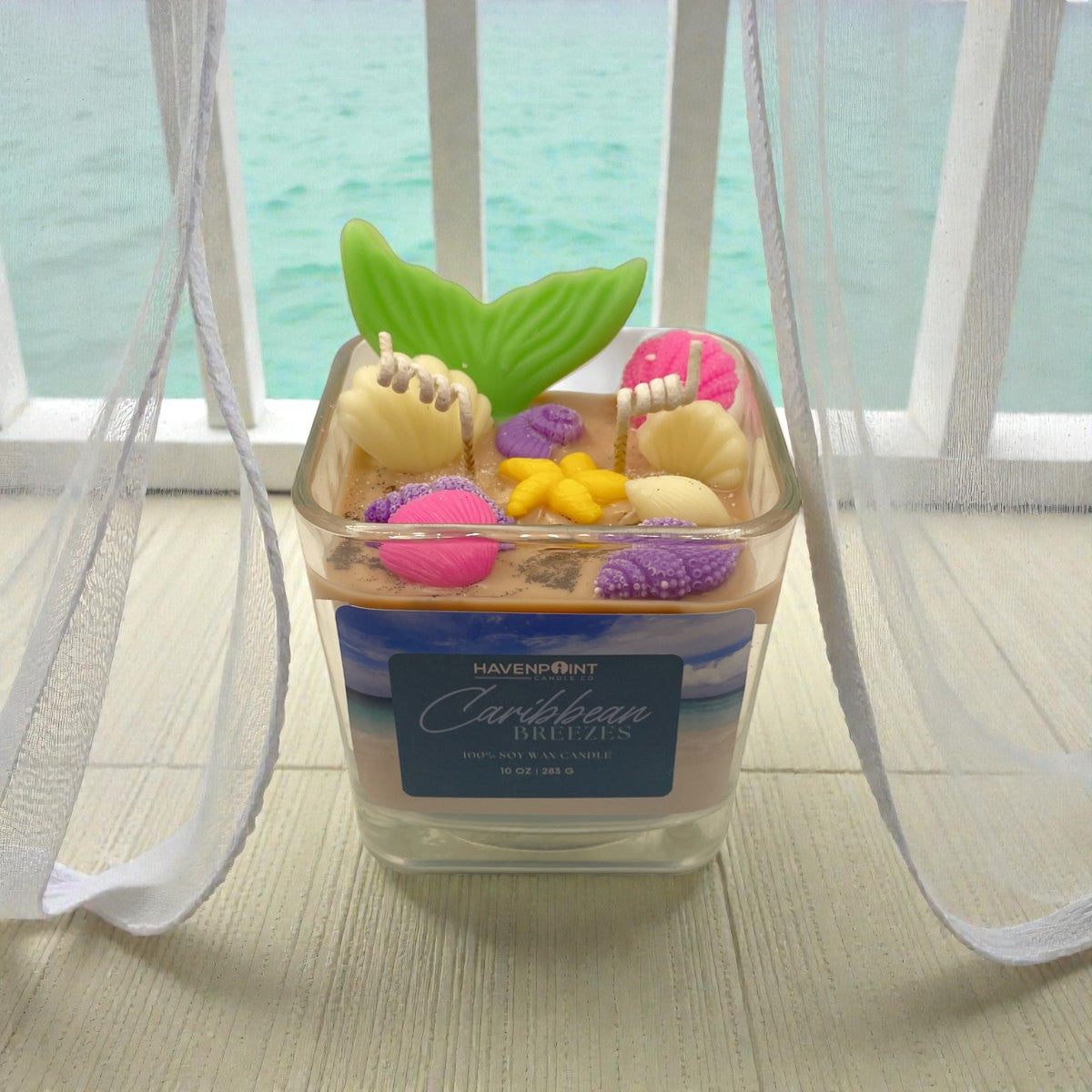 🌴 Caribbean Breezes – Decorative Candle