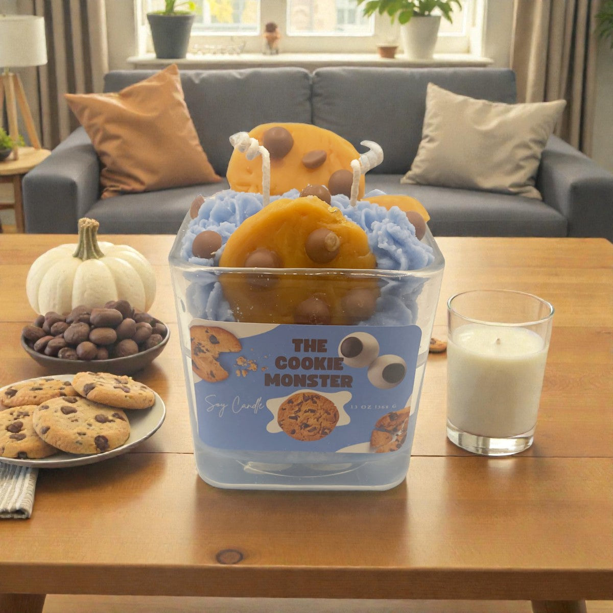 🍪 The Cookie Monster – Decorative Candle