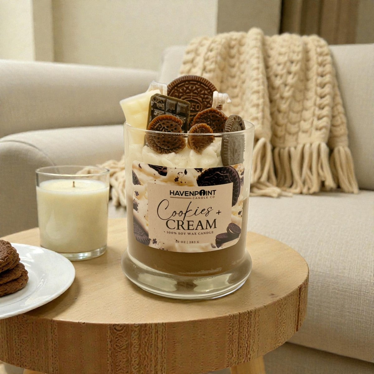 🍪🥛 Cookie & Cream – Decorative Candle