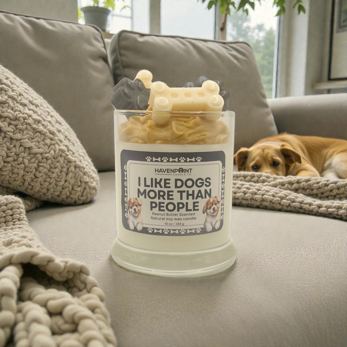 🐶 I Like Dogs More Than People – Decorative Candle