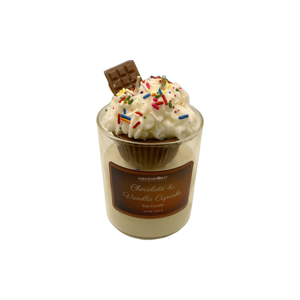 Chocolate & Vanilla Buttercream Cupcake – Decorative Candle