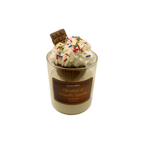 Chocolate & Vanilla Buttercream Cupcake – Decorative Candle